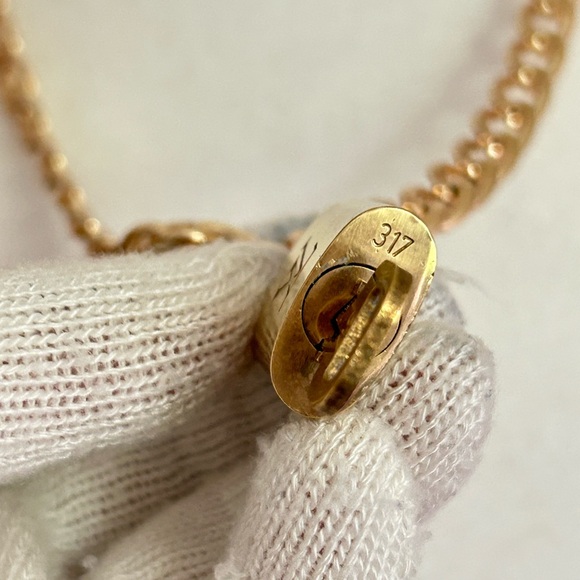 LOUIS VUITTON Padlock & Key Set Vintage Gold Plated Pre-Owned #317 - Picture 5 of 12